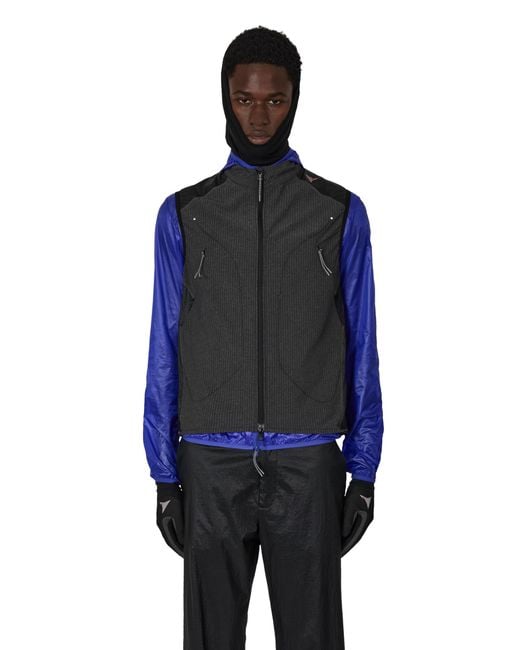 Roa Blue Numb Pinstriped Commuting Vest Coats And Jackets for men