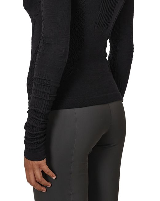 Roa Black Aune Merino 3D Seamless Top Knitwears