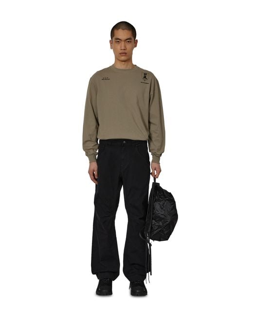 Roa Black Crimp Shaped Cotton Pants Pants for men