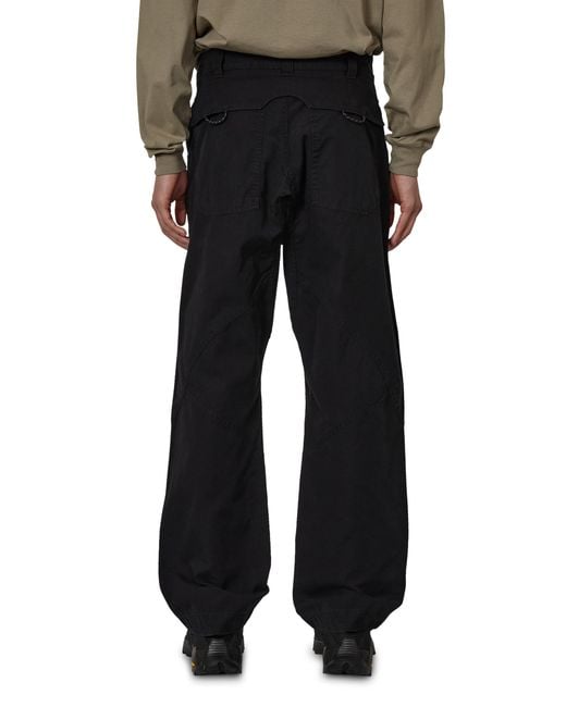 Roa Black Crimp Shaped Cotton Pants Pants for men