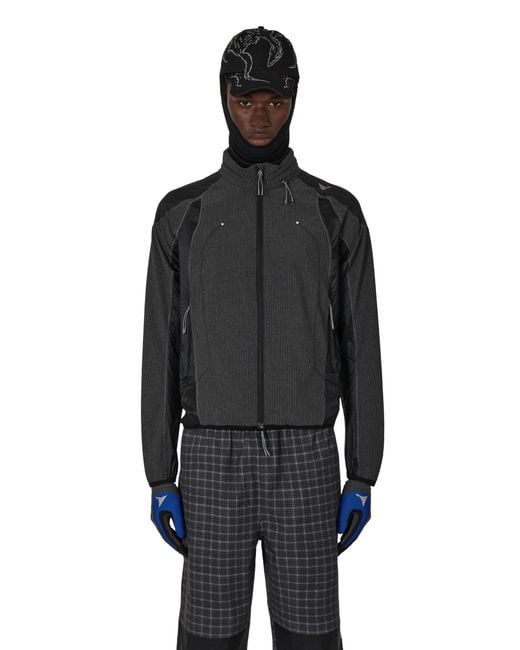 Roa Black Numb Pinstriped Hooded Wind Jacket Coats And Jackets for men