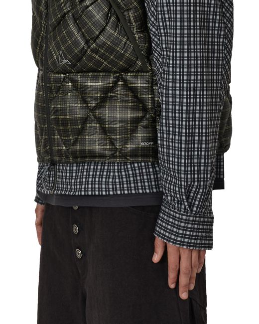 Roa Black Nuna 600 Fill Check Hooded Down Vest Coats And Jackets for men