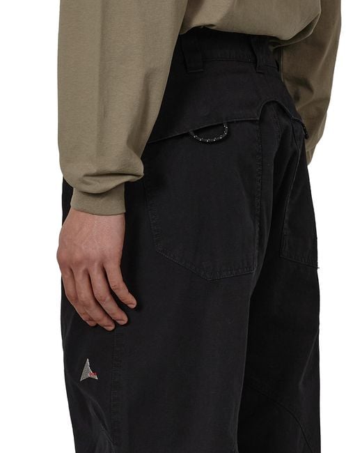 Roa Black Crimp Shaped Cotton Pants Pants for men