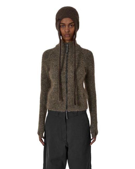 Roa Brown Tasna Mohair Zip Up Sweater Knitwears