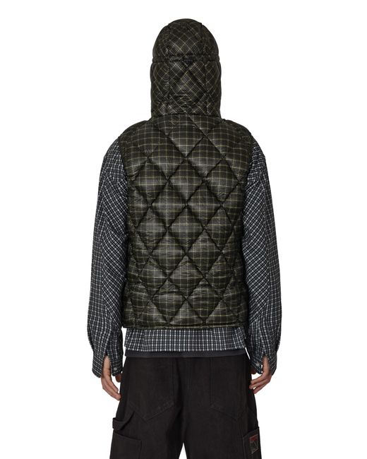 Roa Black Nuna 600 Fill Check Hooded Down Vest Coats And Jackets for men