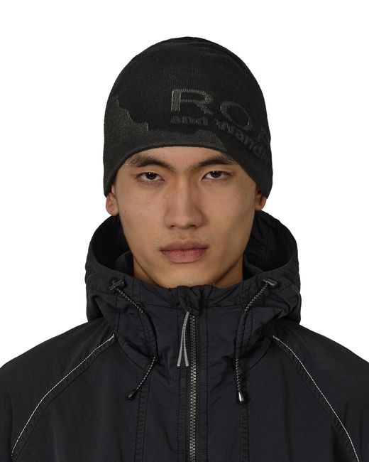 Roa Black X And Wander Logo Cotton Beanie Hats