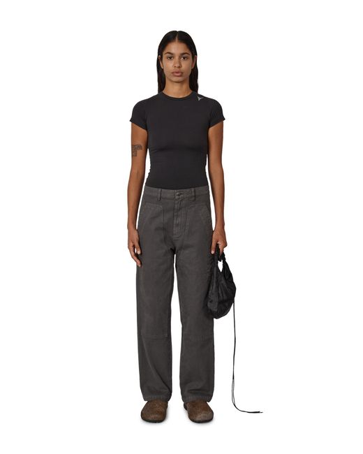 Roa Black Fomes Double Knee Washed Canvas Pants Pants