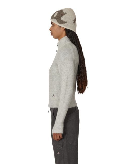Roa Gray Tasna Mohair Zip Up Sweater Knitwears