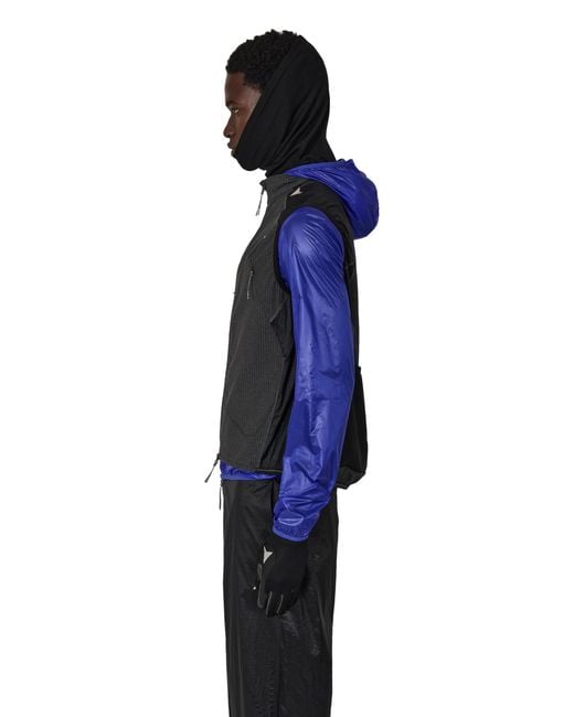 Roa Blue Numb Pinstriped Commuting Vest Coats And Jackets for men