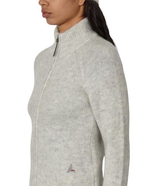 Roa Gray Tasna Mohair Zip Up Sweater Knitwears