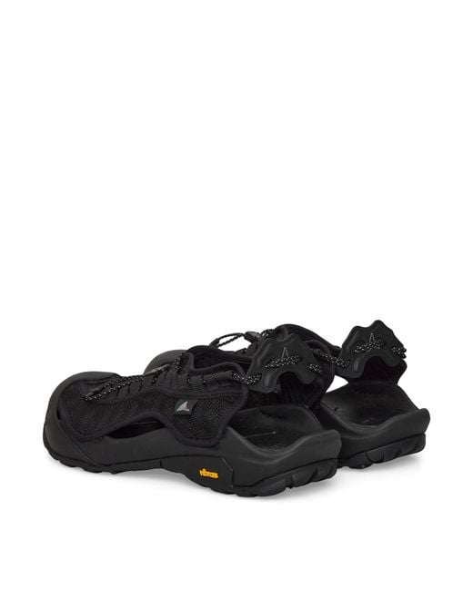 Roa Black Arpy Weaved Sandals And Slides