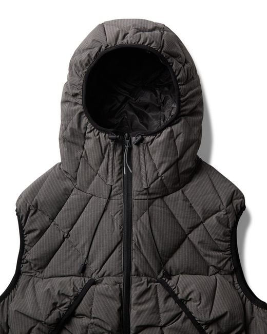 Roa Black Nuna 800 Fill Power Pinstriped Down Vest Jackets