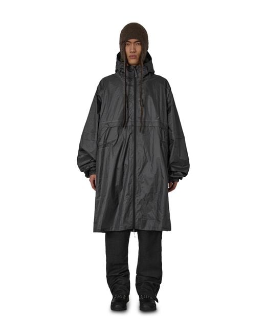 Roa Black Surface Packable Grid Rain Coat Coats And Jackets for men