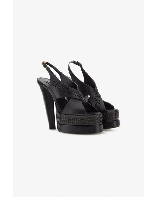 Roberto Cavalli Black Platform Sandals