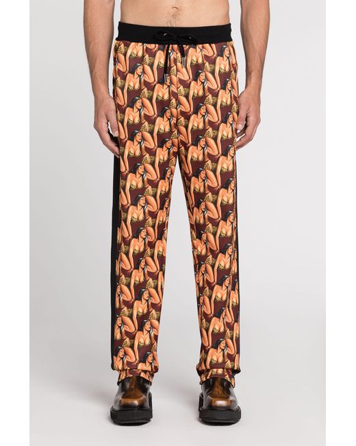Roberto Cavalli White Graphic-Print Track Pants for men