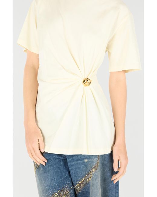 Roberto Cavalli Natural T-Shirt With Jewel Tiger Head