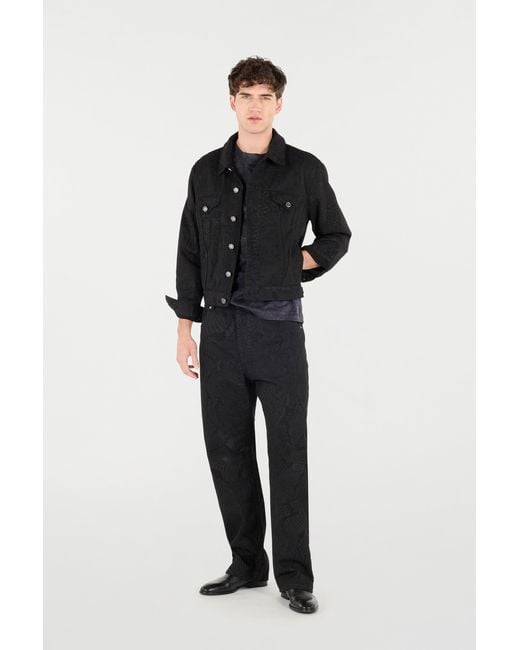 Pantalones Con Estampado Pitón Roberto Cavalli de hombre de color Black