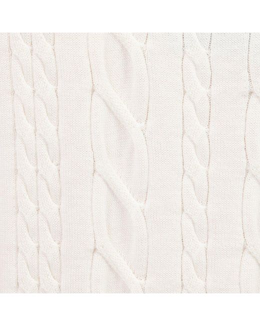 Roberto Cavalli White Cable Knit Polo Shirt for men