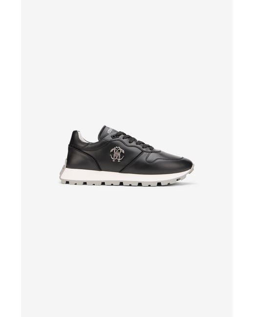 Roberto Cavalli Black Sneakers With Rc Monogram for men