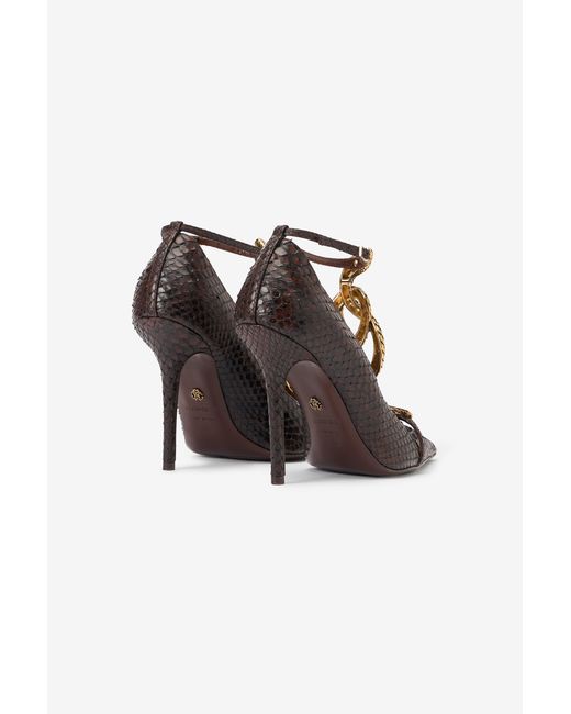 Roberto Cavalli Multicolor Scale-Pattern Pumps With Snake Motif
