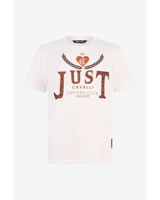 Roberto Cavalli Pink T-Shirt With Animal Print Logo
