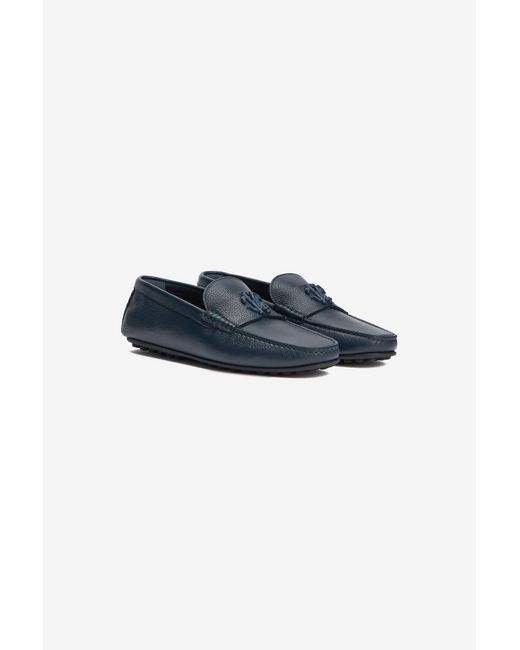 Roberto Cavalli Blue Leather Loafers for men