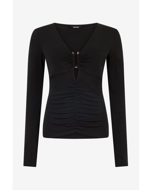 Roberto Cavalli Black Long-Sleeved Top