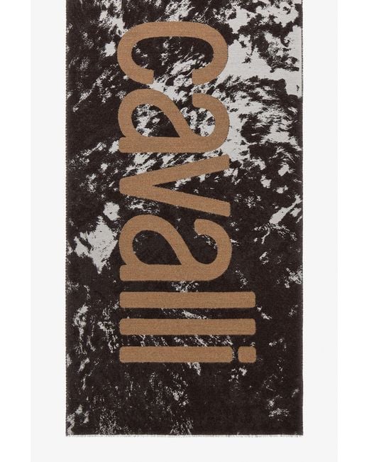 Roberto Cavalli White Scarf With Appaloosa Print And Logo for men