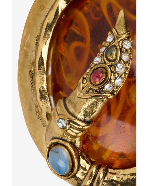 Roberto Cavalli Multicolor Amber-Effect Clip-On Earrings