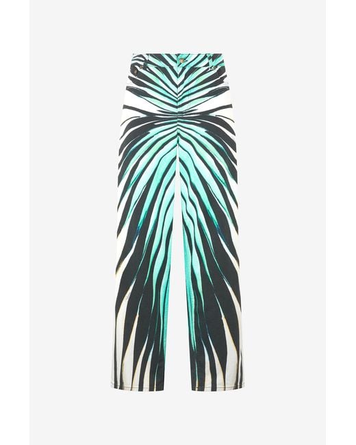 Roberto Cavalli Multicolor Ray Of Sea Print Trousers