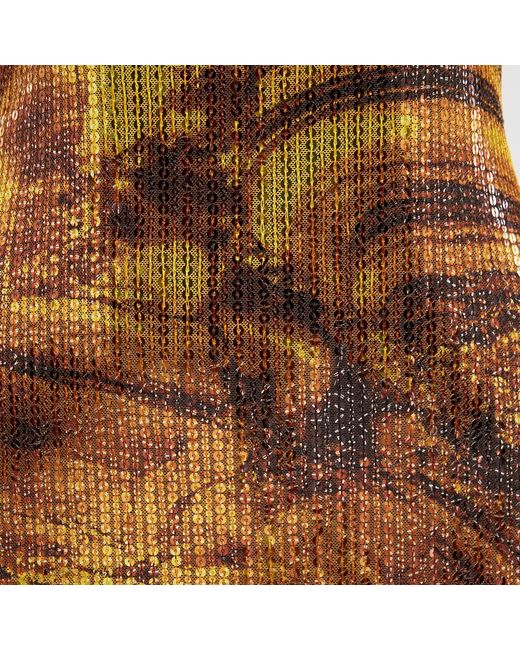 Roberto Cavalli Natural Tiger Eye Print Dress Mini