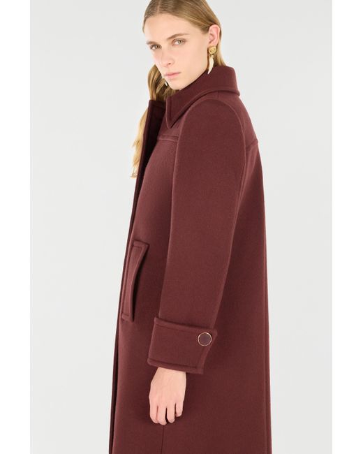 Roberto Cavalli Red Double-Breasted Wool Coat
