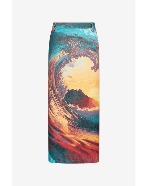 Roberto Cavalli White Itaca Print Skirt