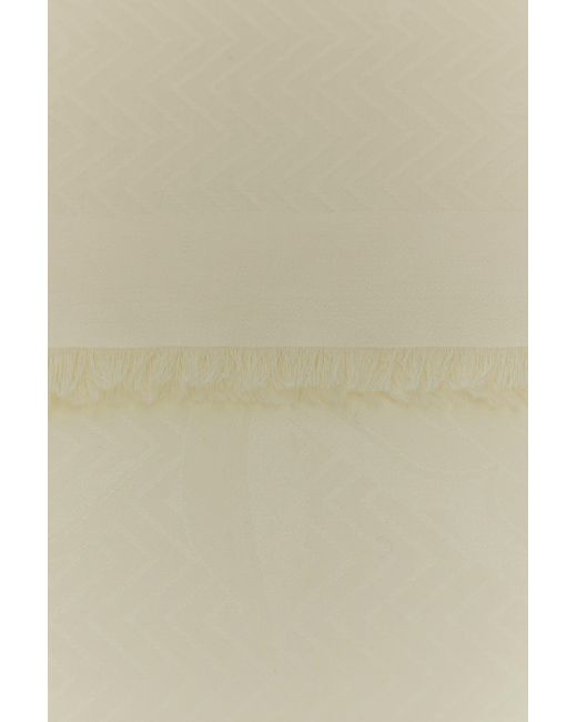 Roberto Cavalli Natural Jacquard Shawl With Mirror Snake Monogram
