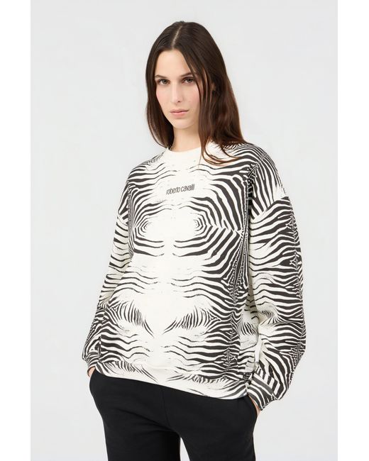Roberto Cavalli Multicolor Zebra Print Sweatshirt