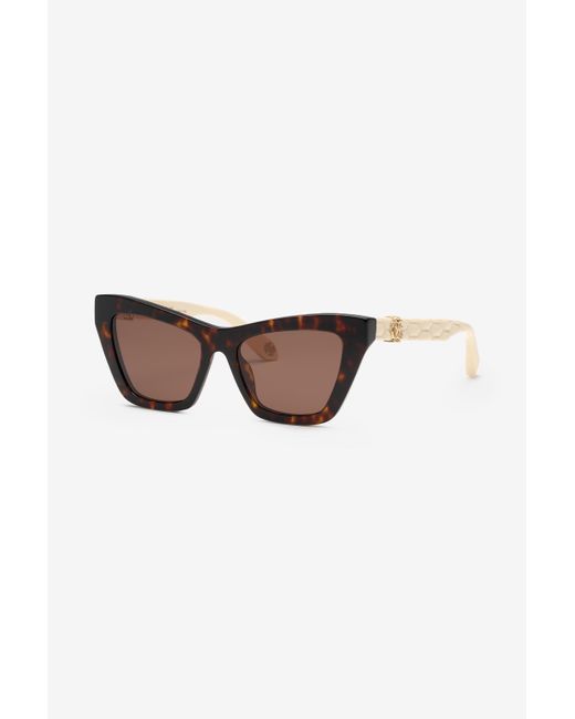 Roberto Cavalli White Sunglasses With Smooth Front And Matelassè Effect On Temples