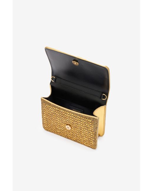 Roberto Cavalli Metallic Mini Roar Bag With Crystals