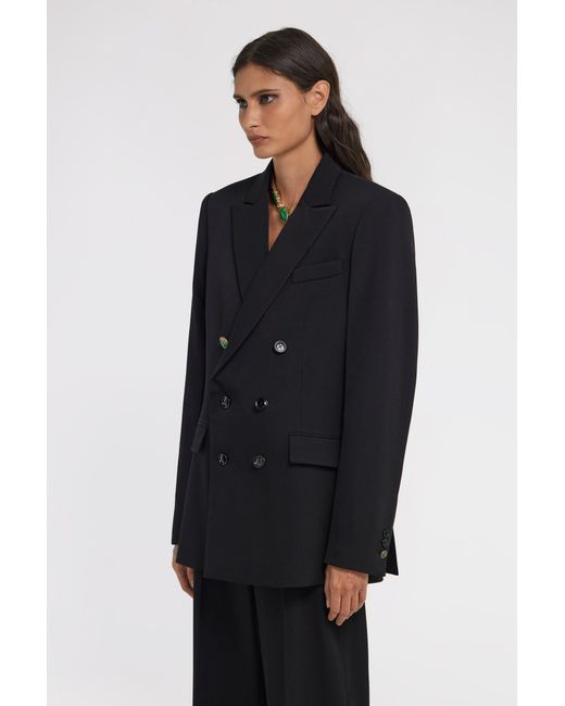 Roberto Cavalli Black Double-Breasted Blazer
