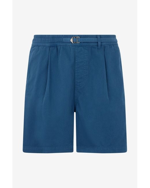 Roberto Cavalli Blue Pleated Bermuda Shorts for men