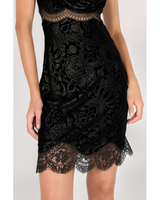 Roberto Cavalli Black Mini Dress With Lace