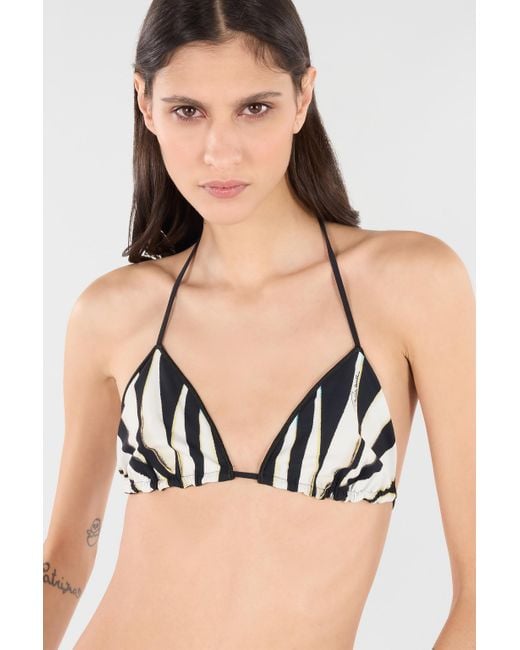 Haut De Maillot De Bain Imprimé Ray Of Sea Roberto Cavalli en coloris Black