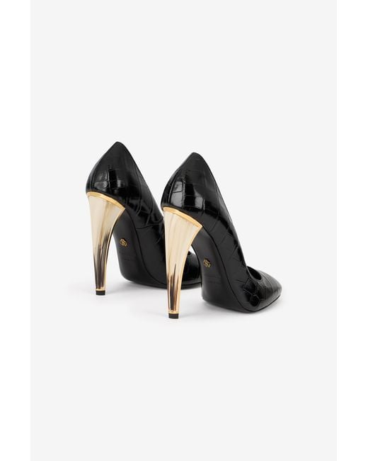 Roberto Cavalli Black Leather Pump
