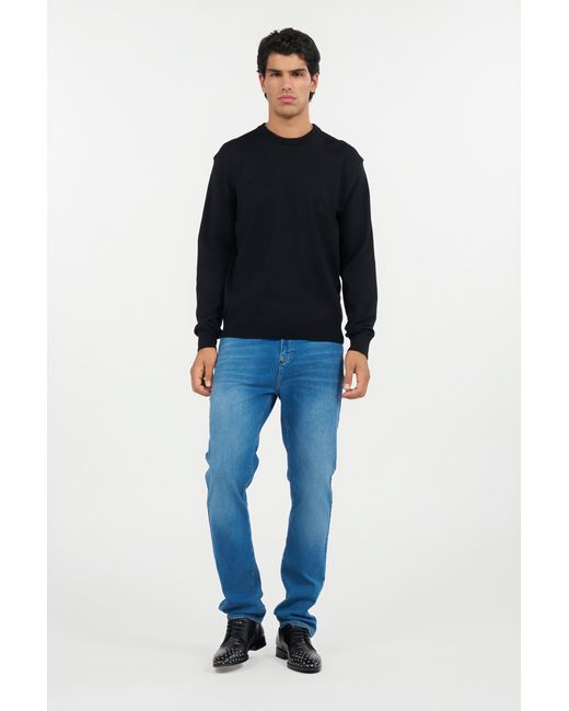 Roberto Cavalli Black Cotton Sweater for men