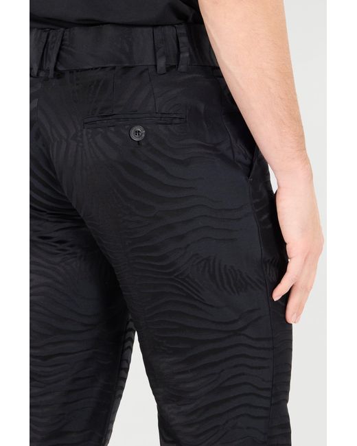 Roberto Cavalli Blue Flared Pants With Tiger Skin Pattern for men