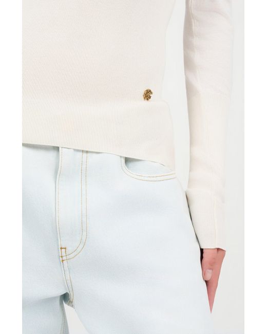 Jersey Con Placa Del Logo Roberto Cavalli de color White