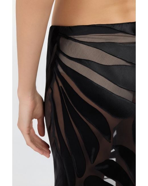 Roberto Cavalli Black Skirt With Ray Devoré Print