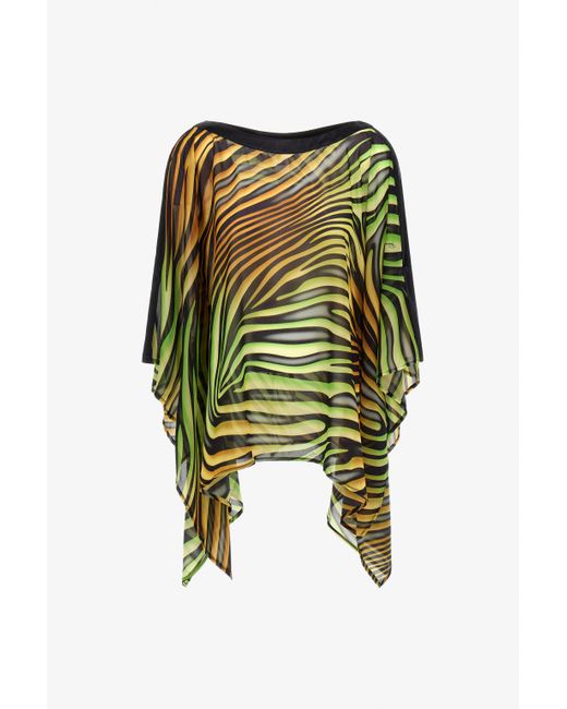 Roberto Cavalli Green Zebra Print Kaftan