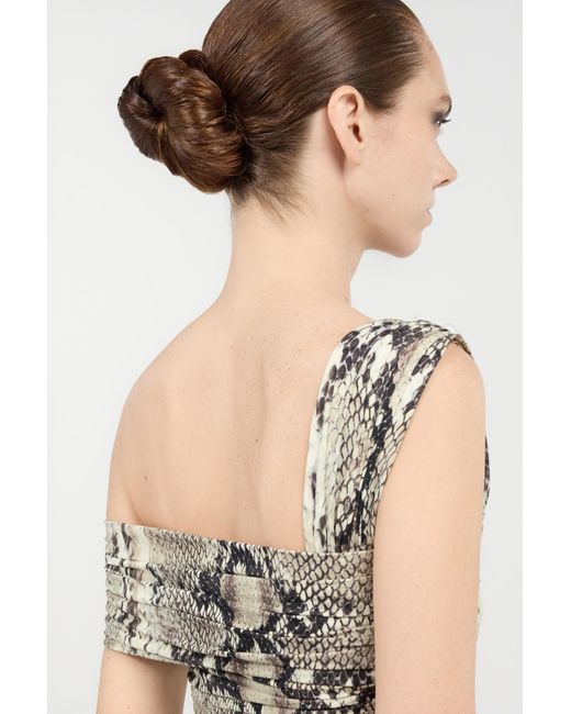 Roberto Cavalli White Mini Dress With Python Print