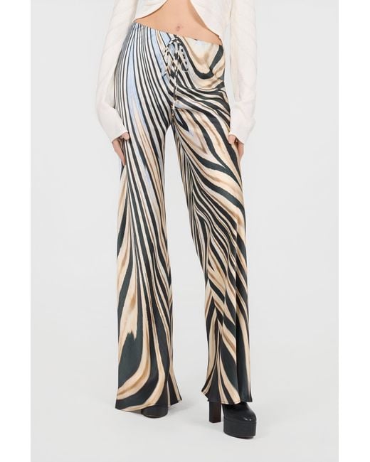 Roberto Cavalli White Zebra Print Trousers