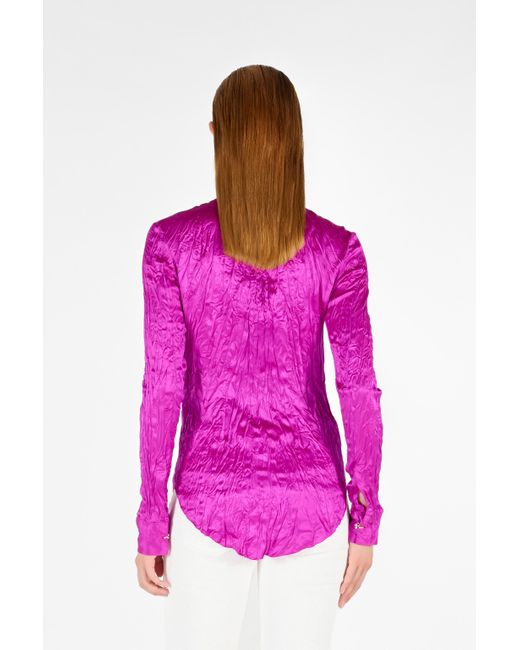 Roberto Cavalli Pink Solid Color Structured Shirt